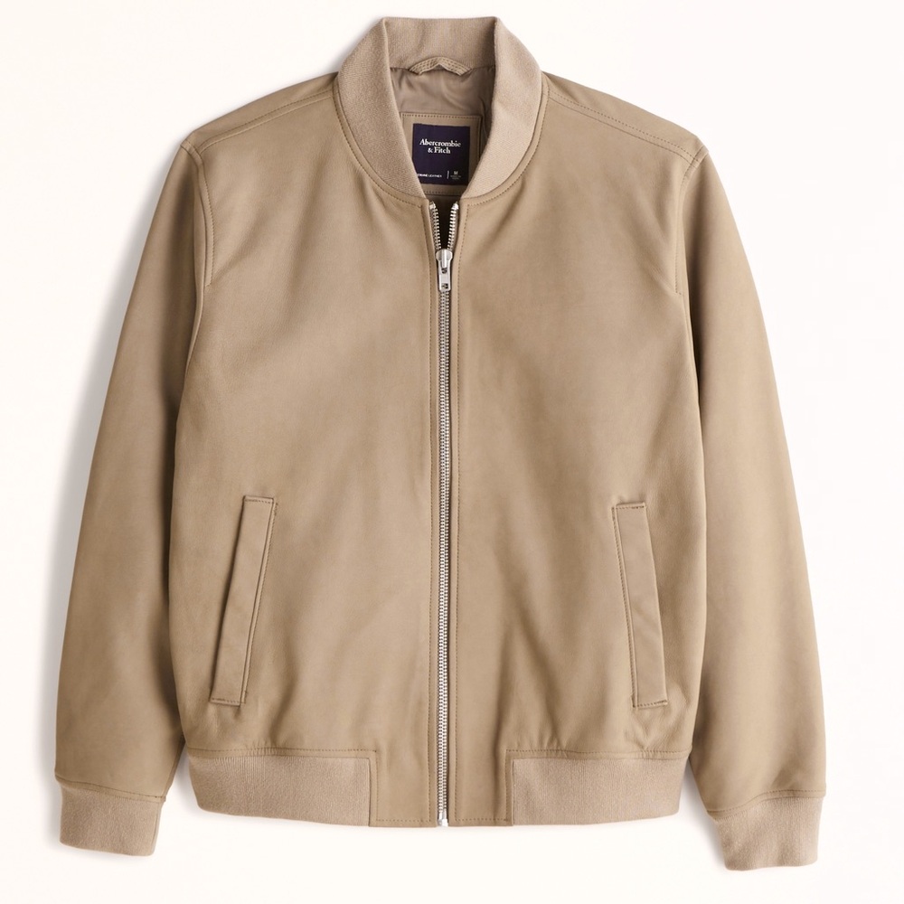 Abercrombie & Fitch Lambskin Suede Bomber Jacket